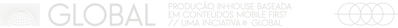 Logotipo Global com o texto: estúdio de produção sintética baseado em inteligência artificial, uma iniciativa Global